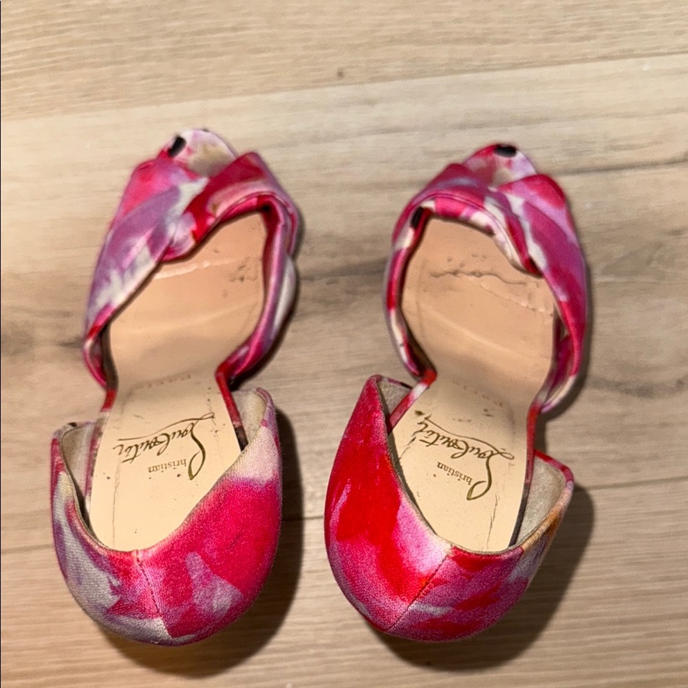 Christian Louboutin Pink and Cream Heels - Picture 10 of 11